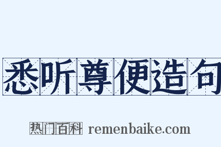 悉听尊便造句是什么意思的图片